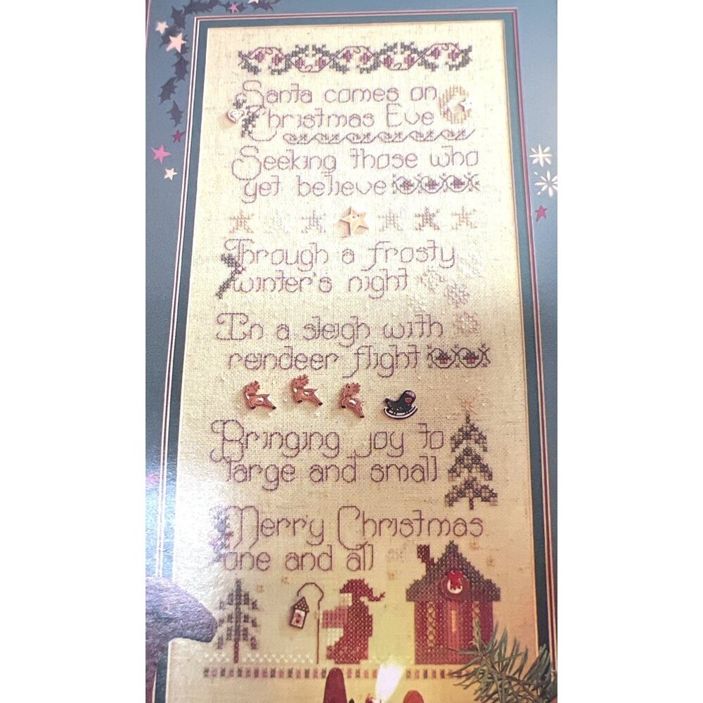 Leisure Arts Cross Stitch Pattern "Santa Comes On Christmas Eve"